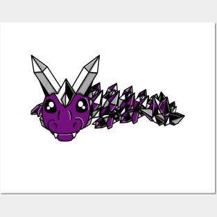 Asexual Pride Fidget Crystal Dragon Posters and Art